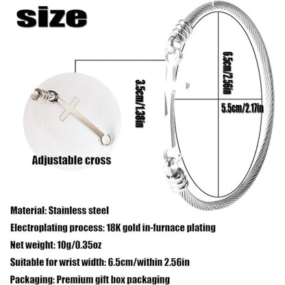 God is Within Her She Will Not Fall | Custom Christian Cross Bracelet Bible Verse For Her | Inspirational Bracelets For Women | Stainless Steel Jewelry 684076