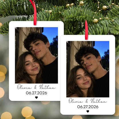 Custom Couples Photo Acrylic Ornament, Personalized Christmas Ornament, Couple Keepsake Gift 684207