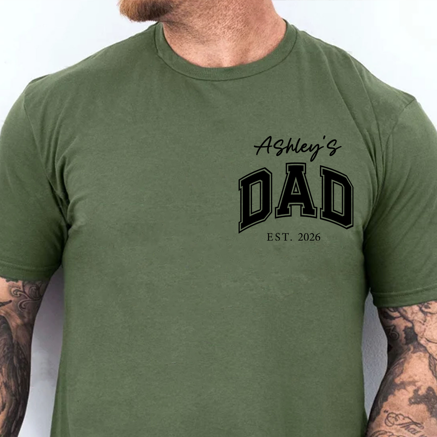 Personalized Dad Bright Shirt With Kid Name, Family Pocket T-Shirt, Father’s Day Gift, Gift For Dad 684978