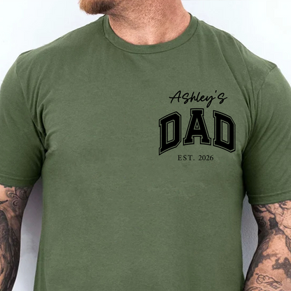Personalized Dad Bright Shirt With Kid Name, Family Pocket T-Shirt, Father’s Day Gift, Gift For Dad 684978