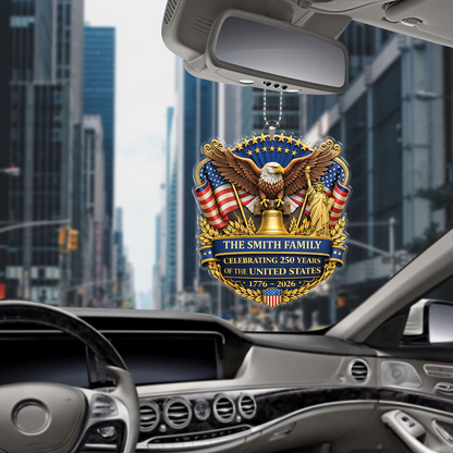Personalized 250 Years Anniversary America Car Ornament | Patriotic 1776–2026 Semiquincentennial Ornament 684570