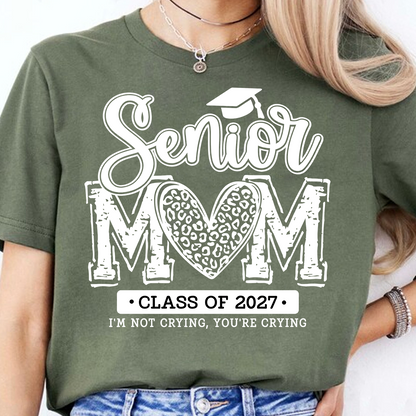 Personalized Senior Mom Class Of 2027 Dark Shirt, Custom Graduation Mom Tee, Proud Senior Mom Graduation Gift 685849