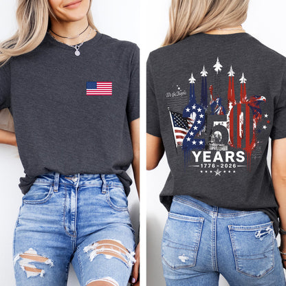 USA 250th Anniversary Pocket & Back Dark Shirt, 1776-2026 Fighter Jet Tee, Patriotic 4th Of July Gift 685274 WFD