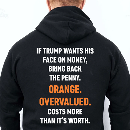 Funny Anti Trump "Bring Back The Penny" Backside Dark Shirt, Penny Joke Tee, Funny Quote Shirt 685745