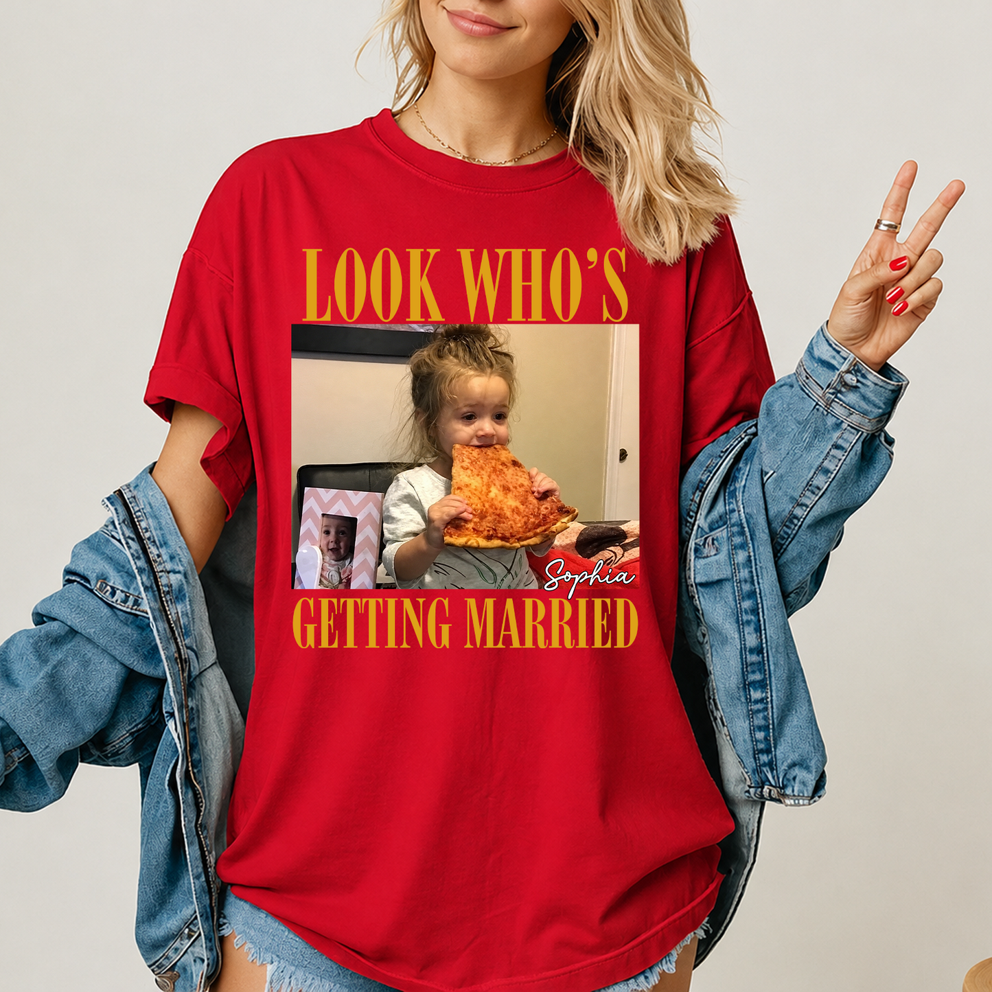 Custom Photo Look Who's Getting Married Dark Shirt, Personalized Bachelorette Tee, Bridal Shower Gift 685698