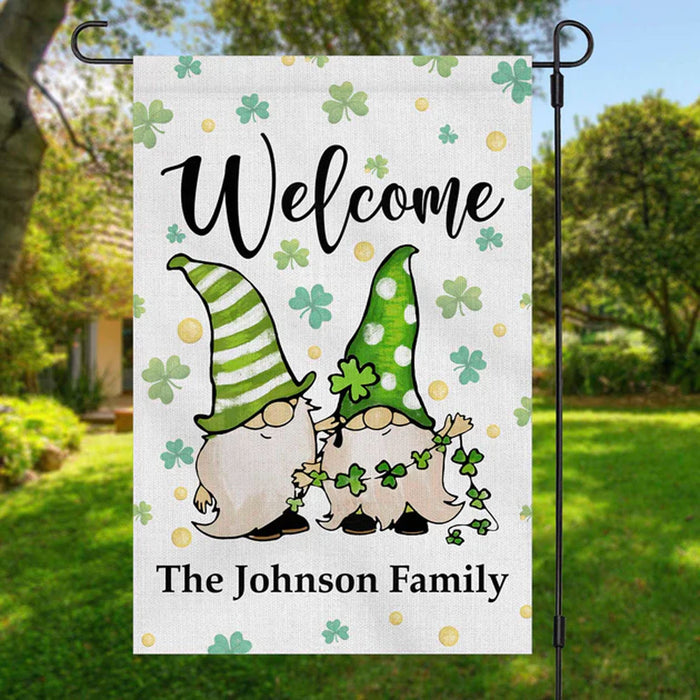 Welcome St Patricks Day Personalized Custom Garden Flag H100