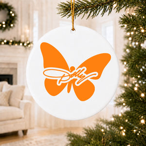 Dolly Orange Butterfly Christmas Ceramic Ornament, Country Music Legend Memorial Keepsake, Dolly Parton Gift 686125