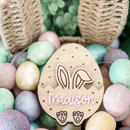 Personalized Bunny Money Holder, Custom Easter Gift Card Holder, Easter Name Tag 684472