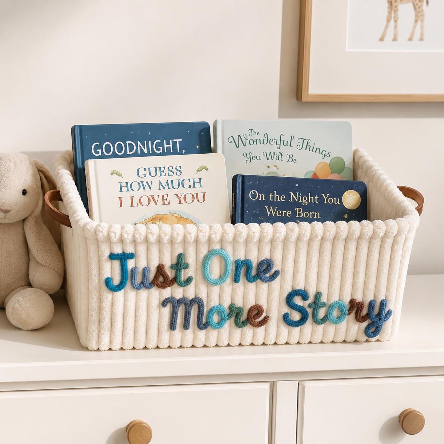 Personalized Baby Shower Basket, Custom Name Woven Nursery Storage Basket 685672