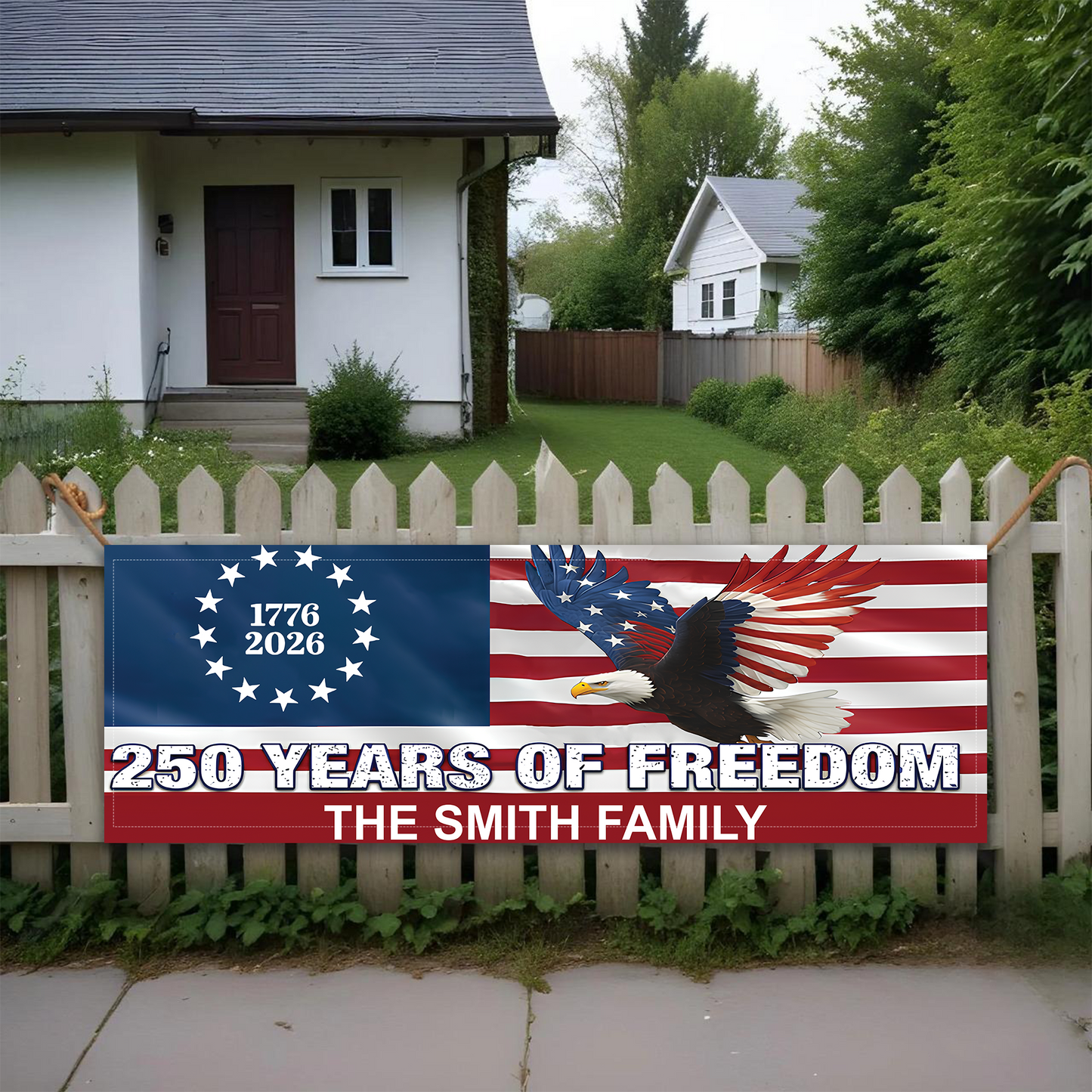 Personalized 250 Years Of Freedom USA Flag | Patriotic 1776–2026 Banner 684542