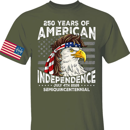 250 Years Of American Flag Shirt | Happy 250th Birthday USA | Patriotic 4th Of July Tee | America 250th Anniversary | Independence Day Front & Sleeve Right Print Shirt 682581