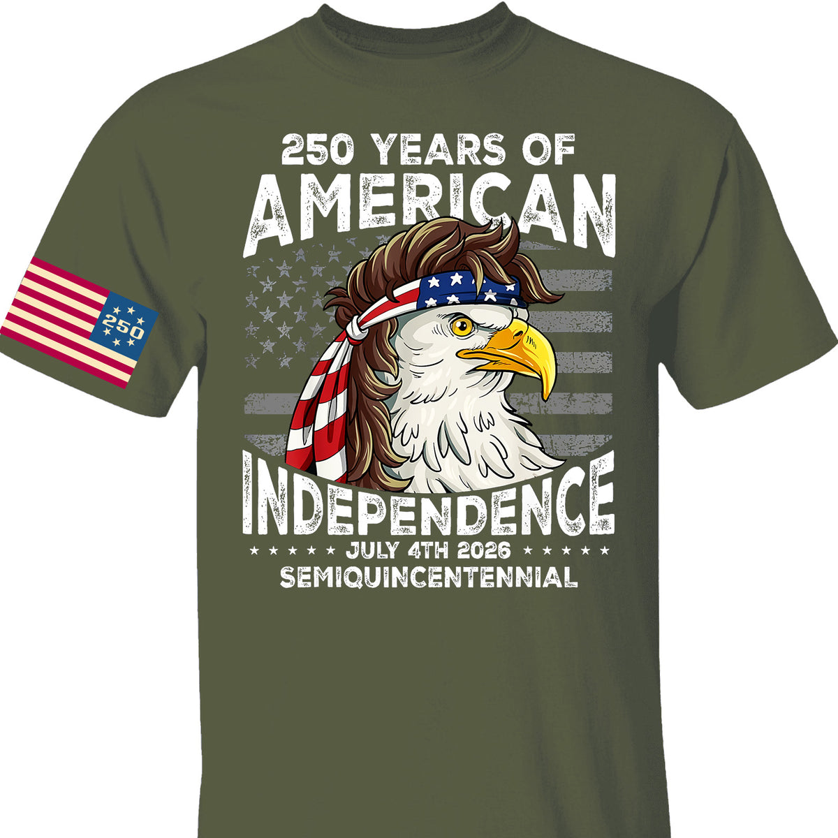 250 Years Of American Flag Shirt | Happy 250th Birthday USA | Patriotic 4th Of July Tee | America 250th Anniversary | Independence Day Front & Sleeve Right Print Shirt 682581