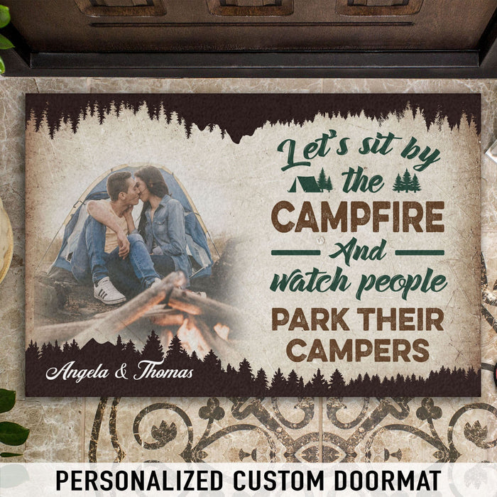Camping Partners For Life Personalized Couples Anniversary Photo Doormats C582