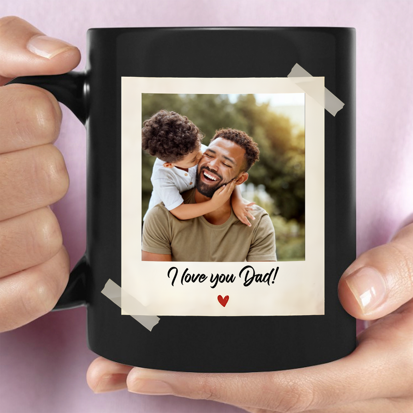 Custom Dad Photo Black Mug, Father's Day Gift For Dad, Personalized Coffee Mug With Picture 685045