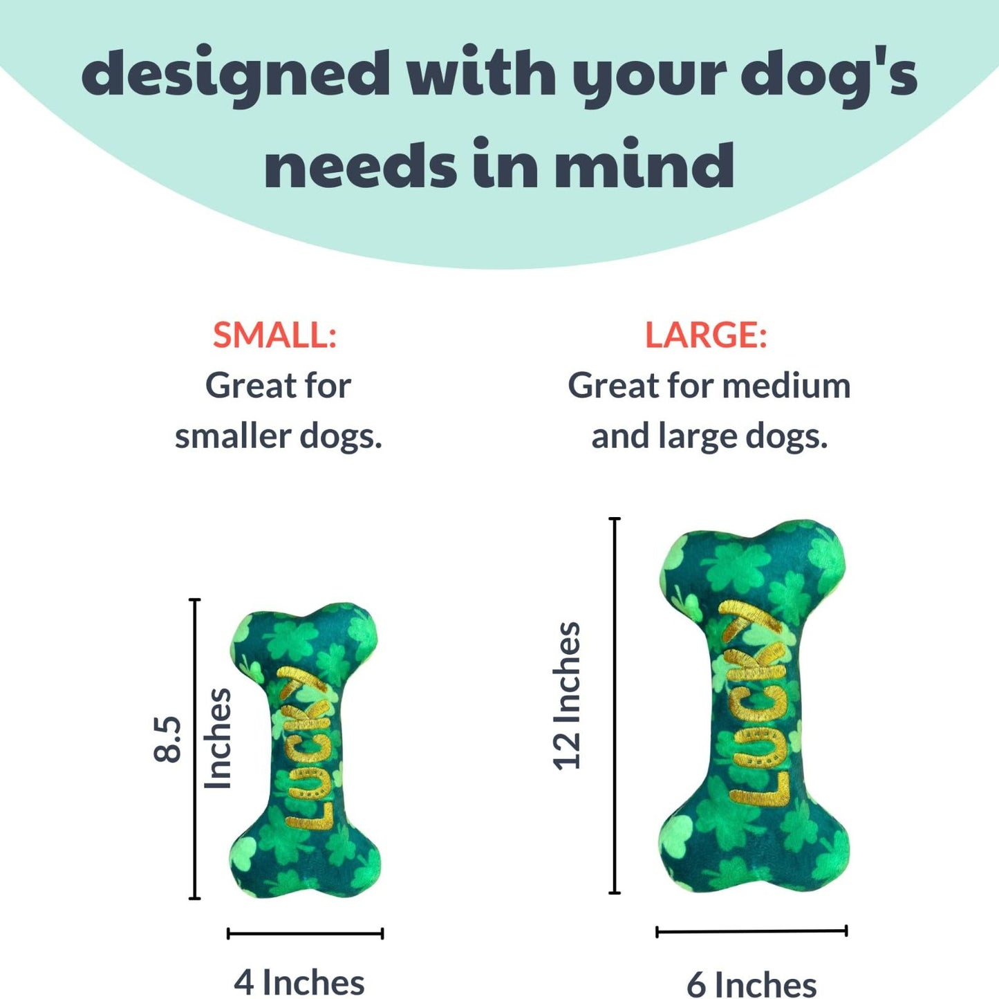 Lucky Charm Bone Dog Toy | St. Patrick's Day Dog Toy with Squeaker | Funny Dog Gift 684276