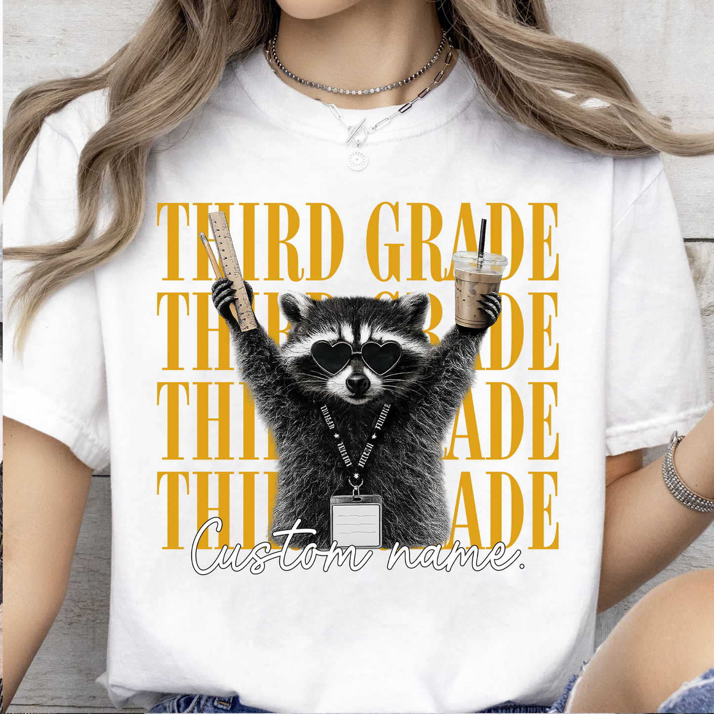 Personalized Grade Level Teacher Bright Shirt, Funny Raccoon Teacher Team Tee, Back To School Gift 685709