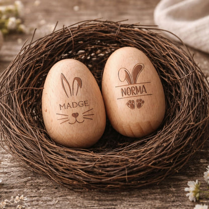 Personalized Wooden Musical Egg | Musical Wooden Easter Egg Shakers | Custom Easter Gift | Baby First Easter 684464