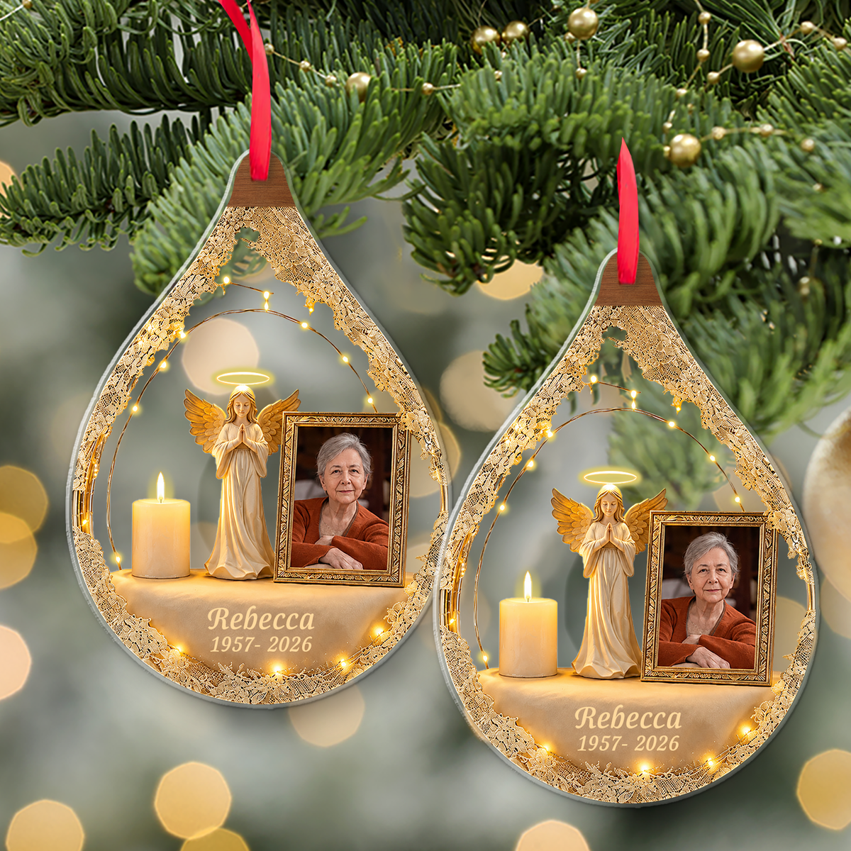 Custom Photo Memorial Acrylic Ornament, Personalized In Loving Memory Christmas Keepsake 686520