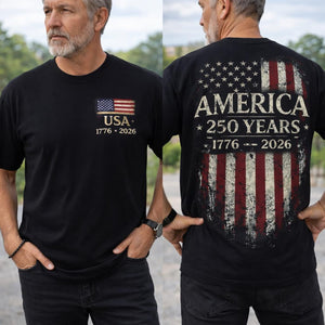 America 250 Years Anniversary Pocket & Back Dark Shirt, Patriotic 4th Of July Tee, Vintage Semiquincentennial Gift 685179