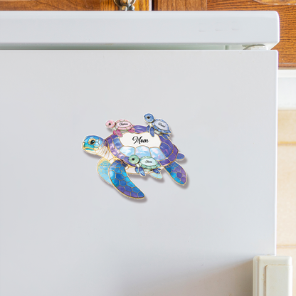 Personalized Sea Turtle Fridge Magnet | Custom Name Decor Mother's Day Gift For Grandma Mom 684810