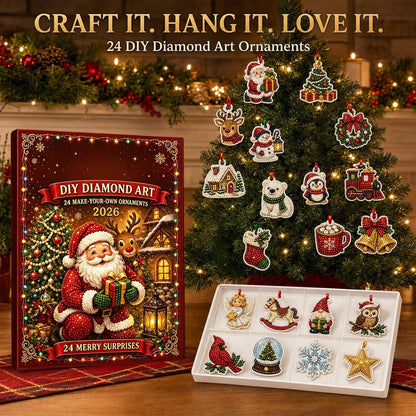 Mini Diamond Art Christmas Advant Calendars, 24 Pieces Holiday Countdown 686552 WFD