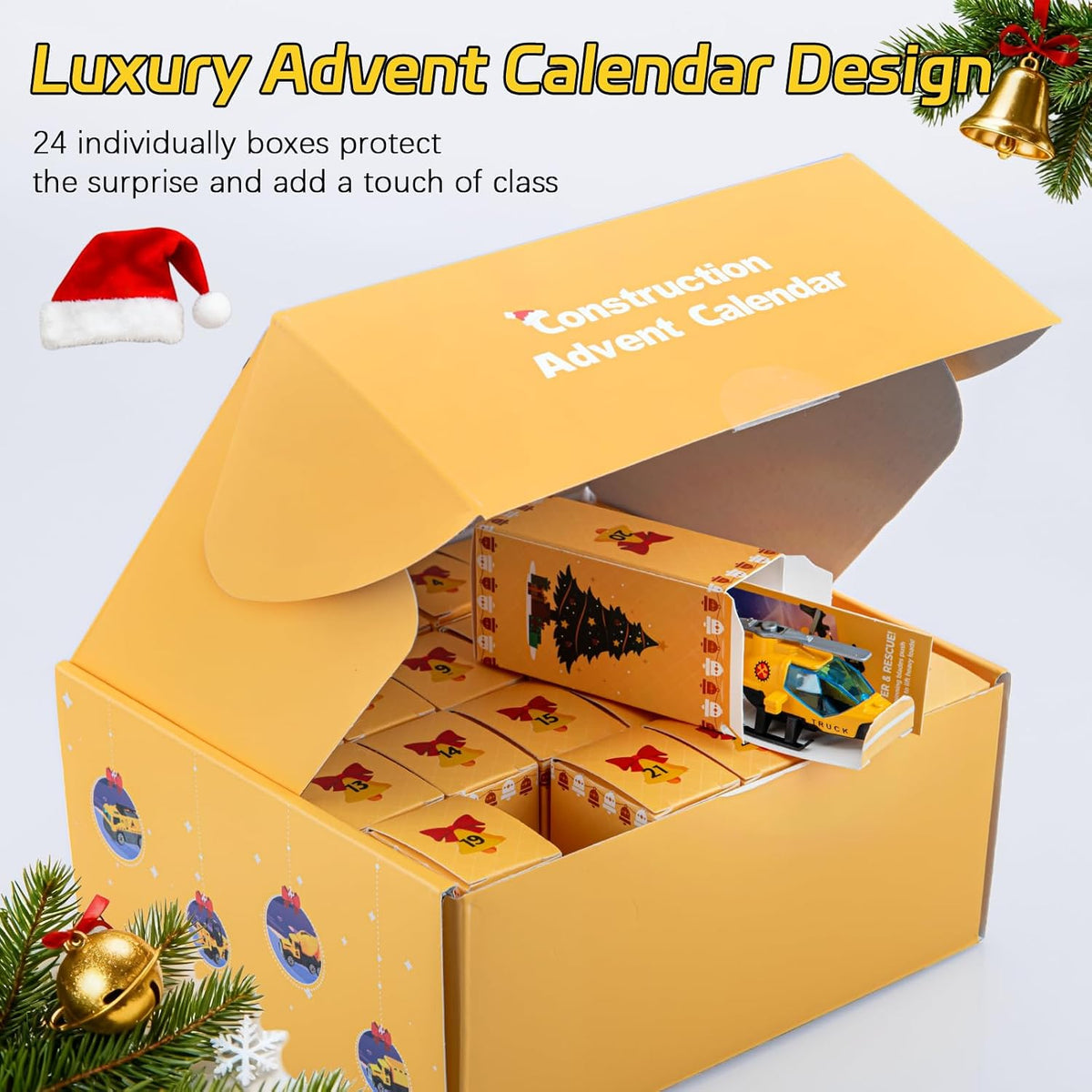 Kids Construction Vehicle Christmas Advant Calendars, 24 Days Toy Truck Holiday Countdown 686553 WFD