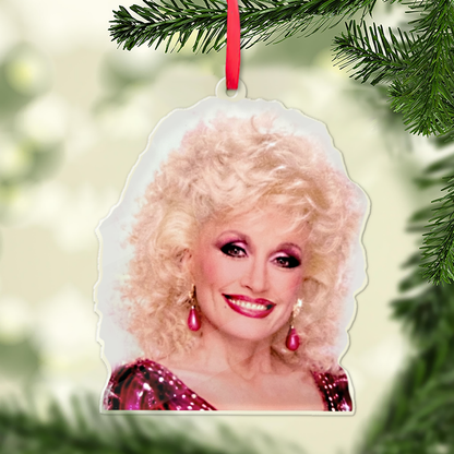 Holly Dolly Parton Memorial Acrylic Ornament, Jolly Dolly Christmas Tribute Ornament 686085