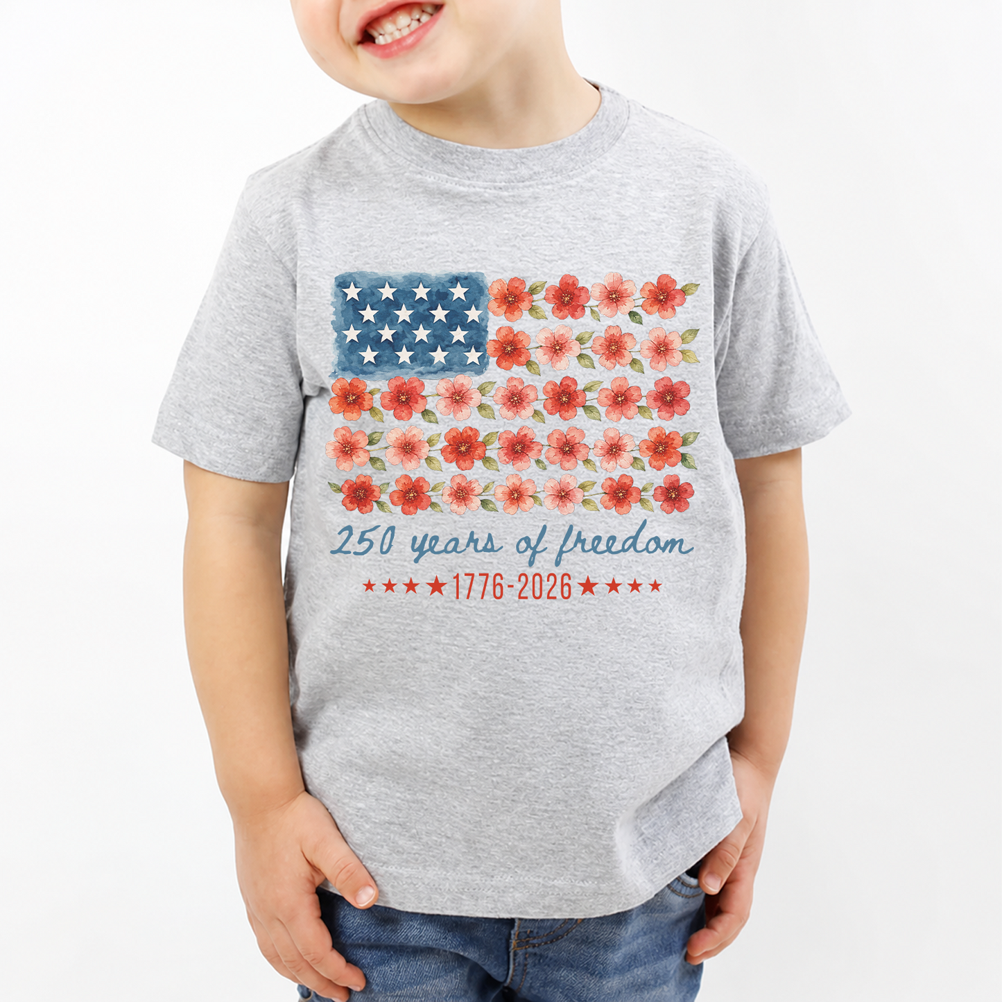 America 250 Years Of Freedom Kids Shirt, Patriotic USA 4th Of July Toddler Tee, 1776-2026 Freedom Shirt 685100