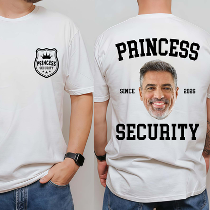Custom Photo Princess Security Pocket & Back Bright Shirt | Personalized T-Shirt Gift For Father's Day 684680