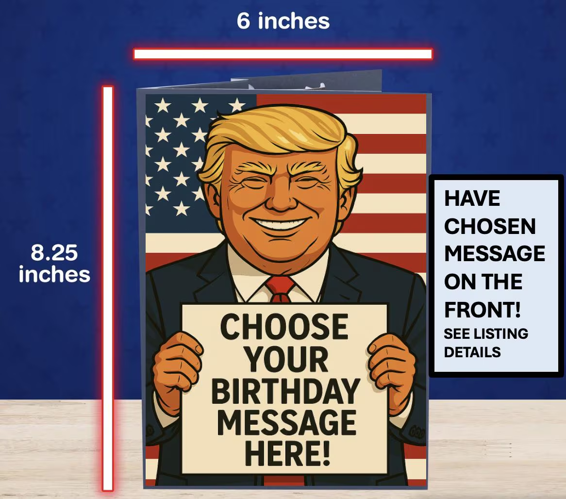 Funny Donald Trump Pop-Up Birthday Card For Father's Day - 3D Greeting Card With LED Light, Music & Real Voice Audio 684873