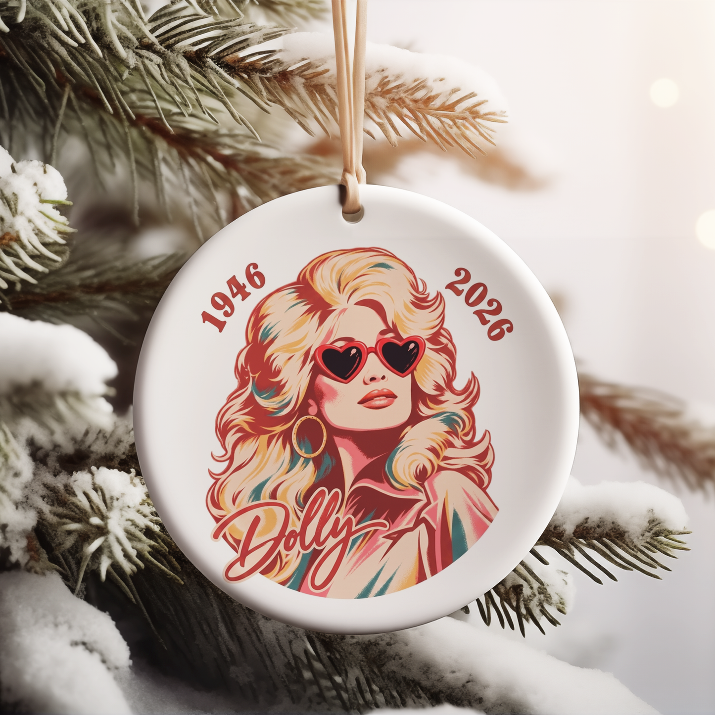 Dolly Parton Memorial Ceramic Ornament, 1946-2026 Country Music Tribute Christmas Ornament 686084 WFD