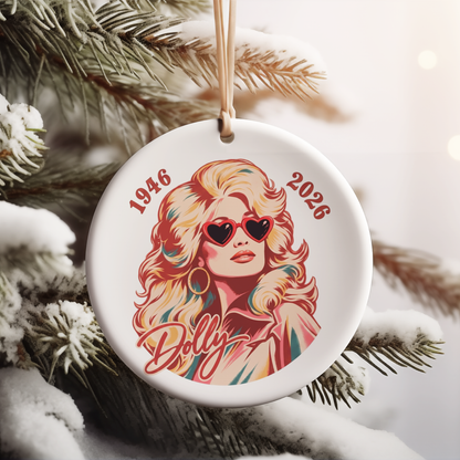 Dolly Parton Memorial Ceramic Ornament, 1946-2026 Country Music Tribute Christmas Ornament 686084 WFD