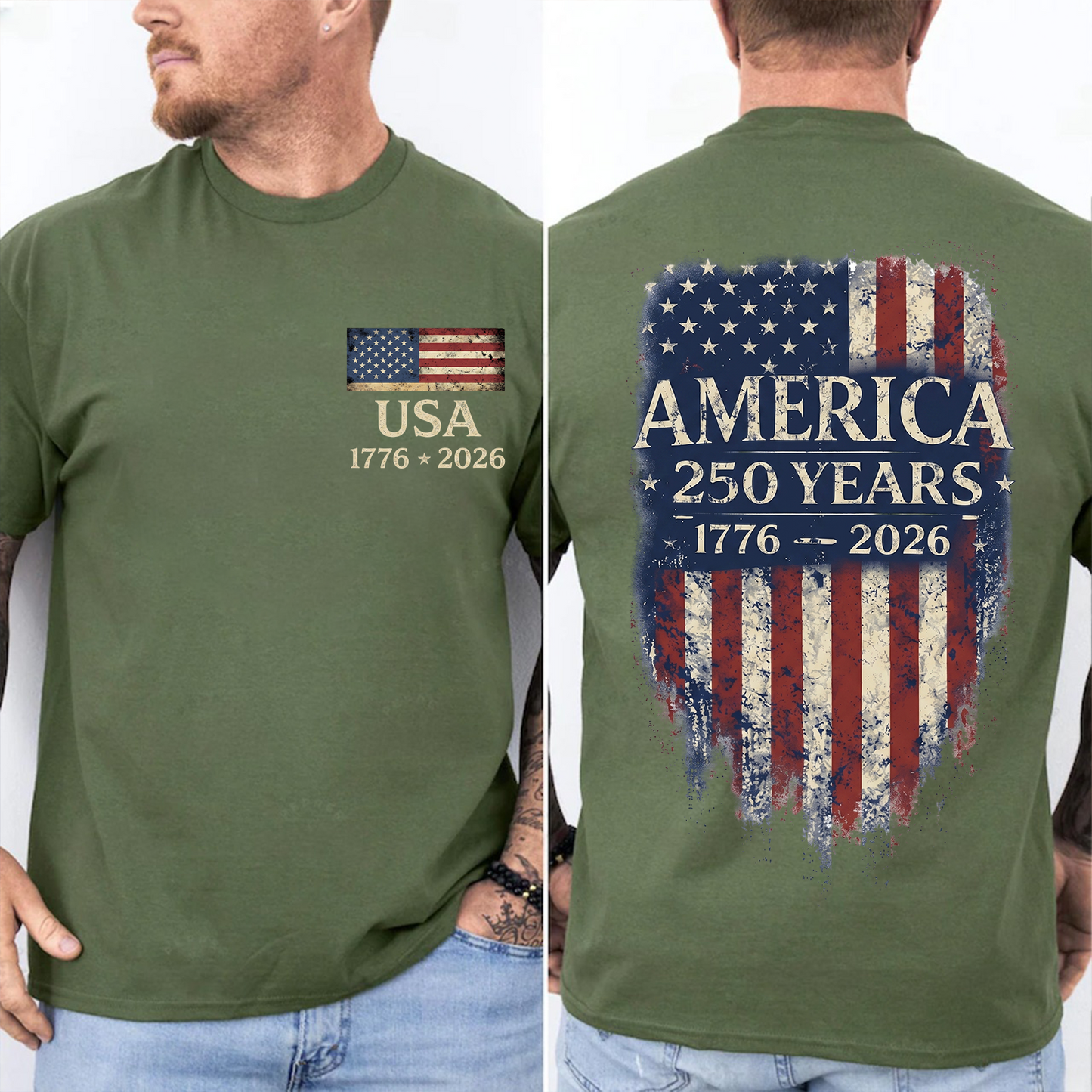 America 250 Years Anniversary Pocket & Back Dark Shirt, Patriotic 4th Of July Tee, Vintage Semiquincentennial Gift 685179