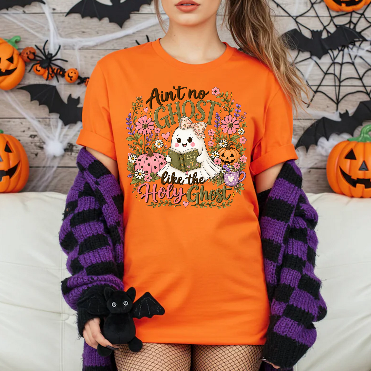 Ain’t No Ghost Like The Holy Ghost Bright Shirt, Cute Halloween Tee, Funny Gift For Halloween 686056