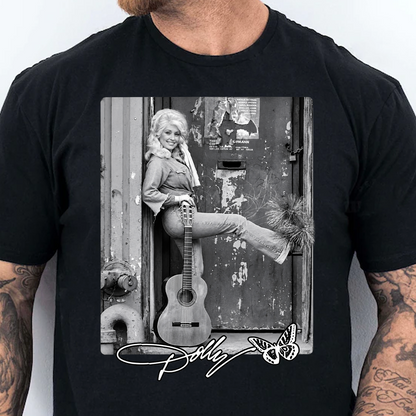 Vintage Dolly Parton Memorial Dark Shirt, Country Music Legend Tee, Black & White Portrait Shirt 686066