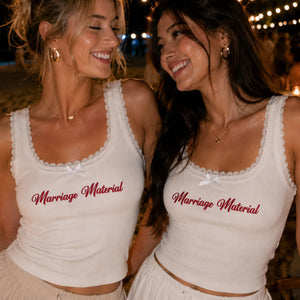 Personalized Embroidered Lace Tank Top, Custom Text Modal Tank, Bridal Shower, Bachelorette Party Gift 685582