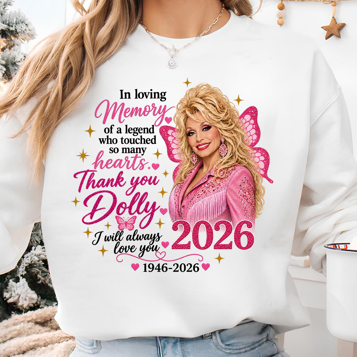 Dolly Parton Memorial Bright Sweater | I Will Always Love You Holiday Sweatshirt | Country Music Legend Tee 686067
