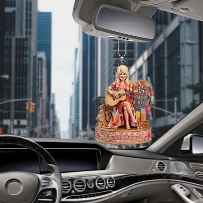 Dolly Parton Memorial Car Ornament, Coat Of Many Colors Ornament, Dolly Fan Gift 686199