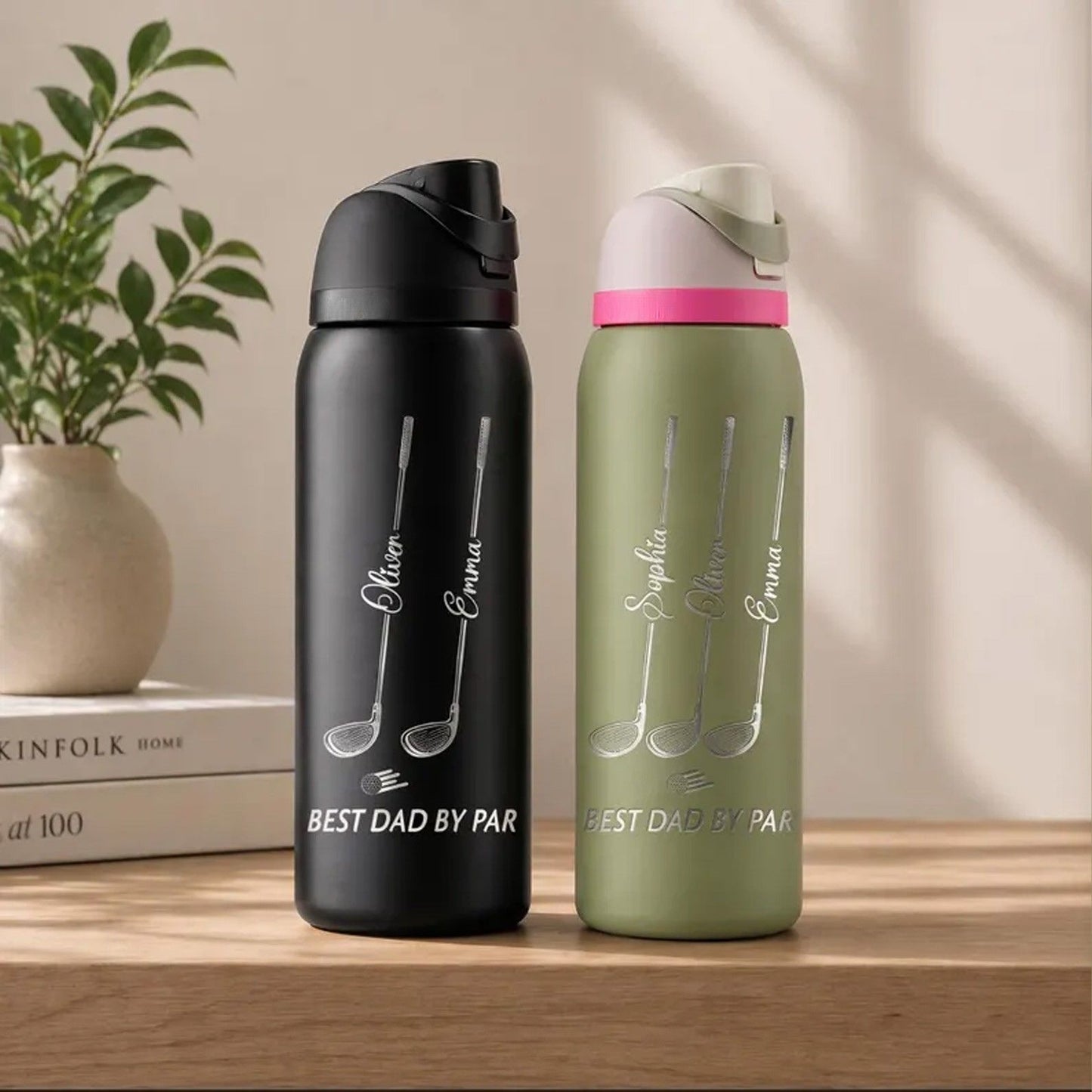 Personalized Golf Tumbler, Best Dad By Par Custom Water Bottle, Father’s Day Gift for Dad 684993