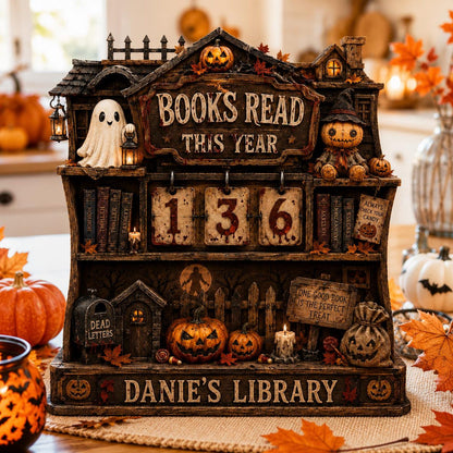 Personalized Witchy Books Read Tracker, Custom Name Halloween Library Decor, Book Lover Gift 685663