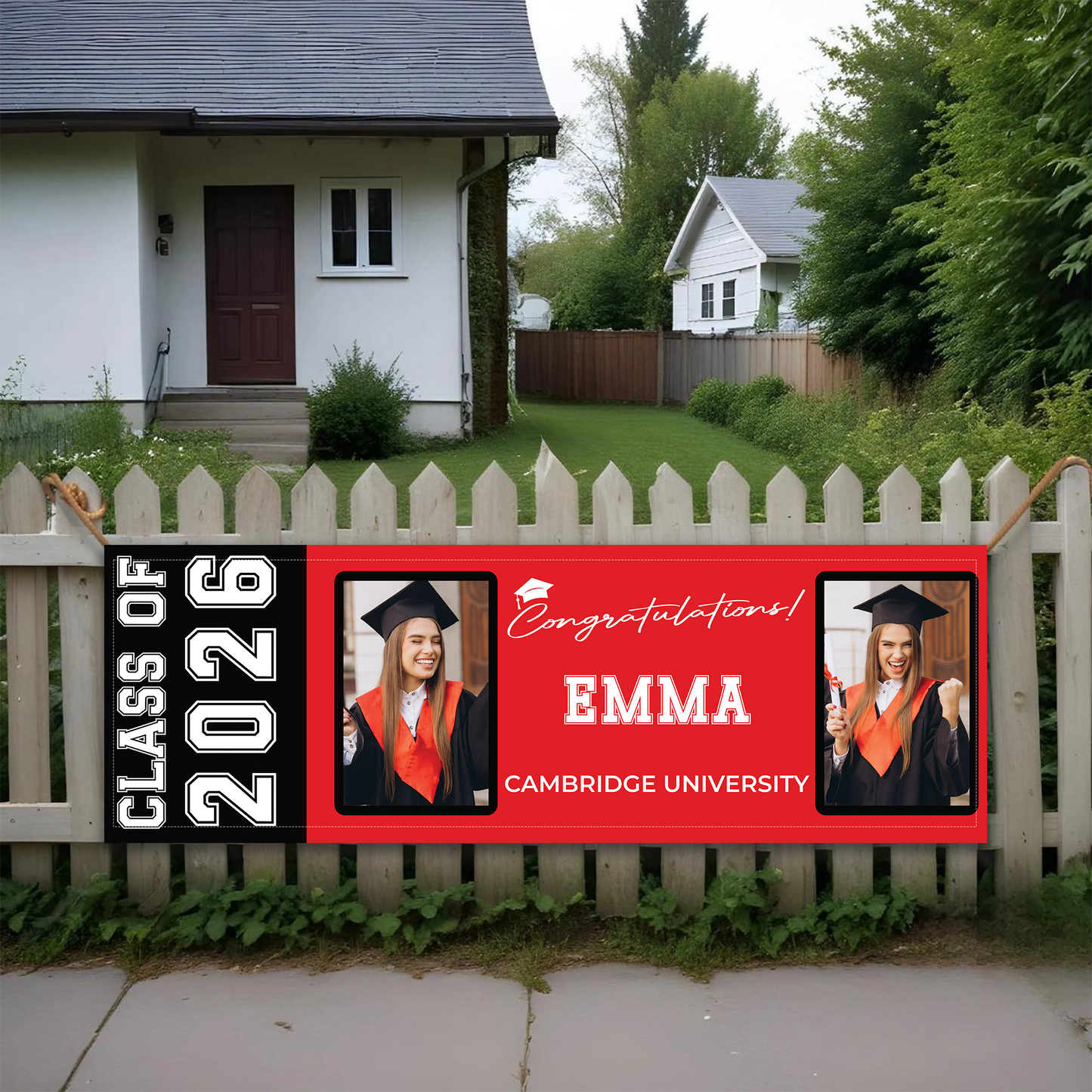 Personalized Class Of 2026 Graduation Banner Flag | Custom Graduation Party Decor 684586