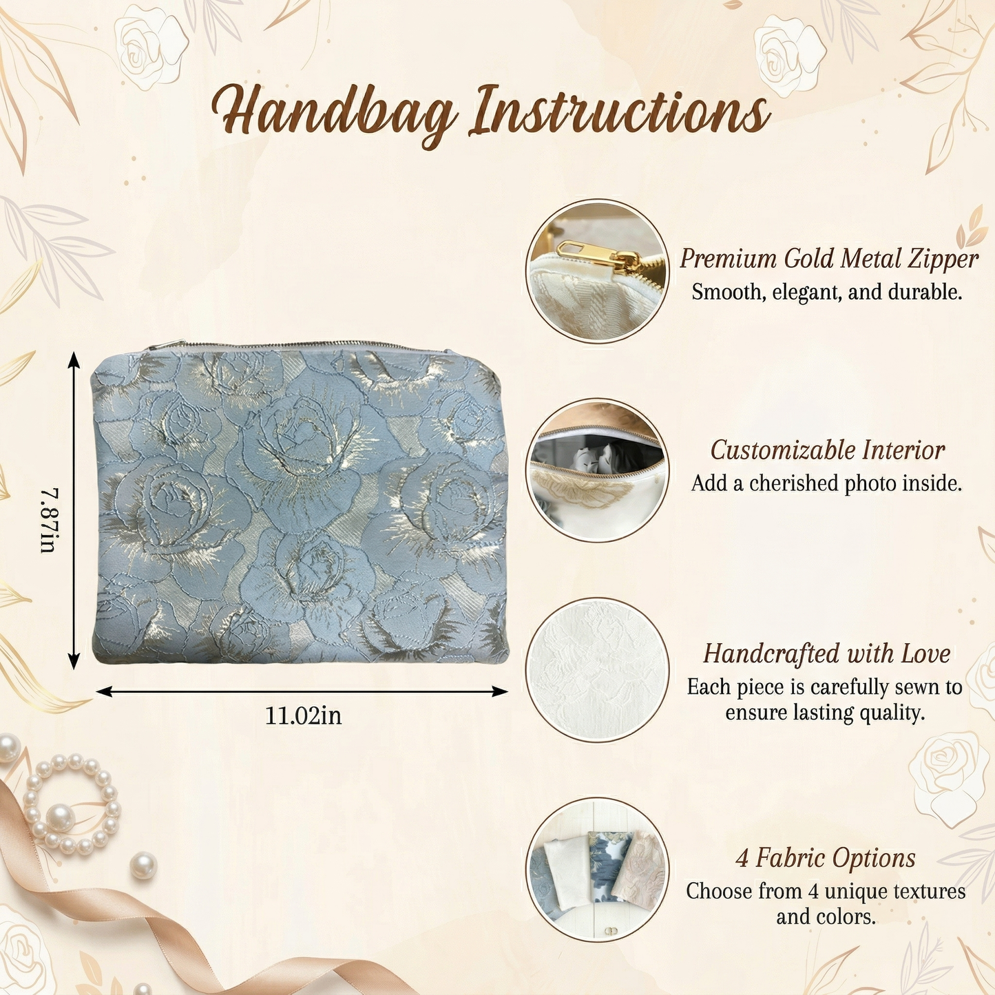 Custom Photo Wedding Clutch | Personalized Bridal Handbag | Handmade Memory Purse Gift For Wedding 684681