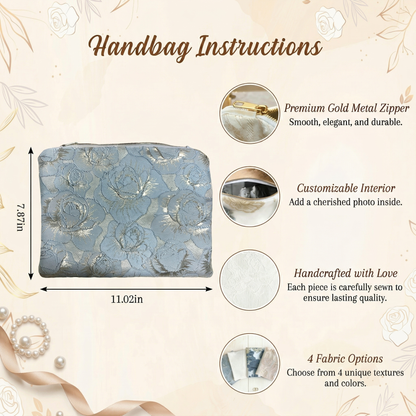 Custom Photo Wedding Clutch | Personalized Bridal Handbag | Handmade Memory Purse Gift For Wedding 684681