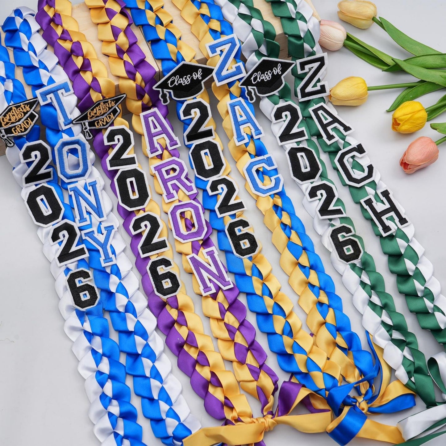 Class of 2026 Ribbon Lei | Personalized Graduation Lei | Custom Name Ribbon Lei 684889