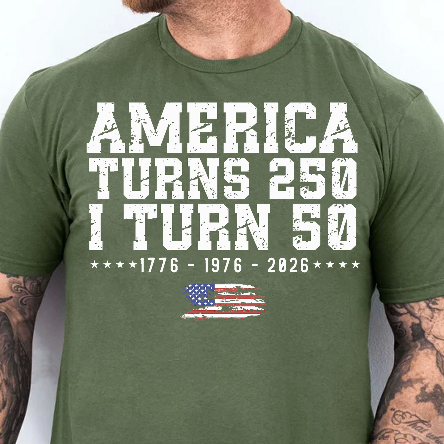 America Turns 250 I Turn 50 Shirt, Personalized Independence Day Tee, Patriotic 250th Anniversary Shirt 685118