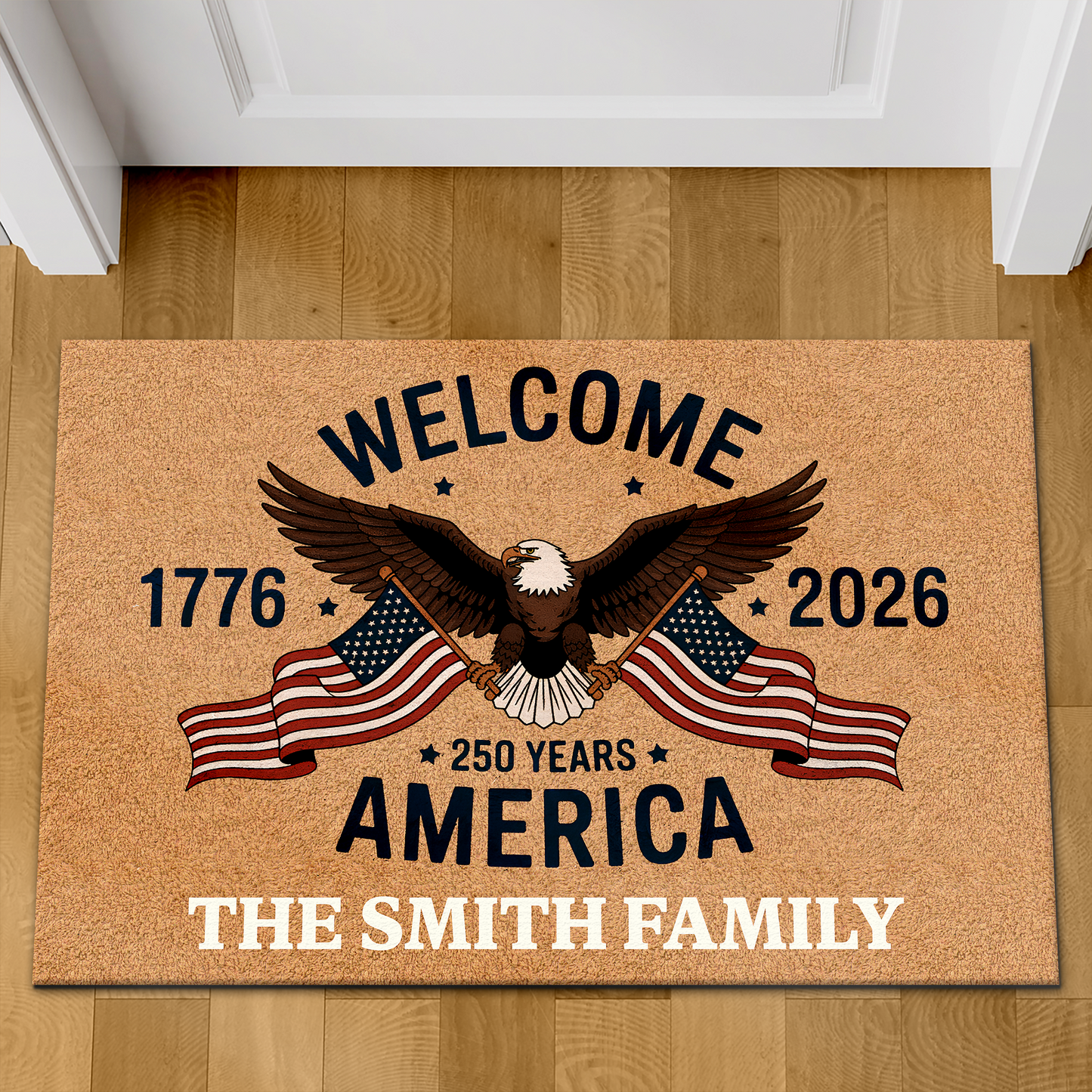 America 250 Years Anniversary Doormat | Patriotic 1776–2026 Semiquincentennial Eagle House Decor 684661