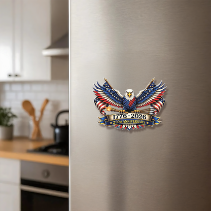 America 250 Years Anniversary Fridge Magnet | Patriotic 1776–2026 Semiquincentennial Eagle Decor 684629