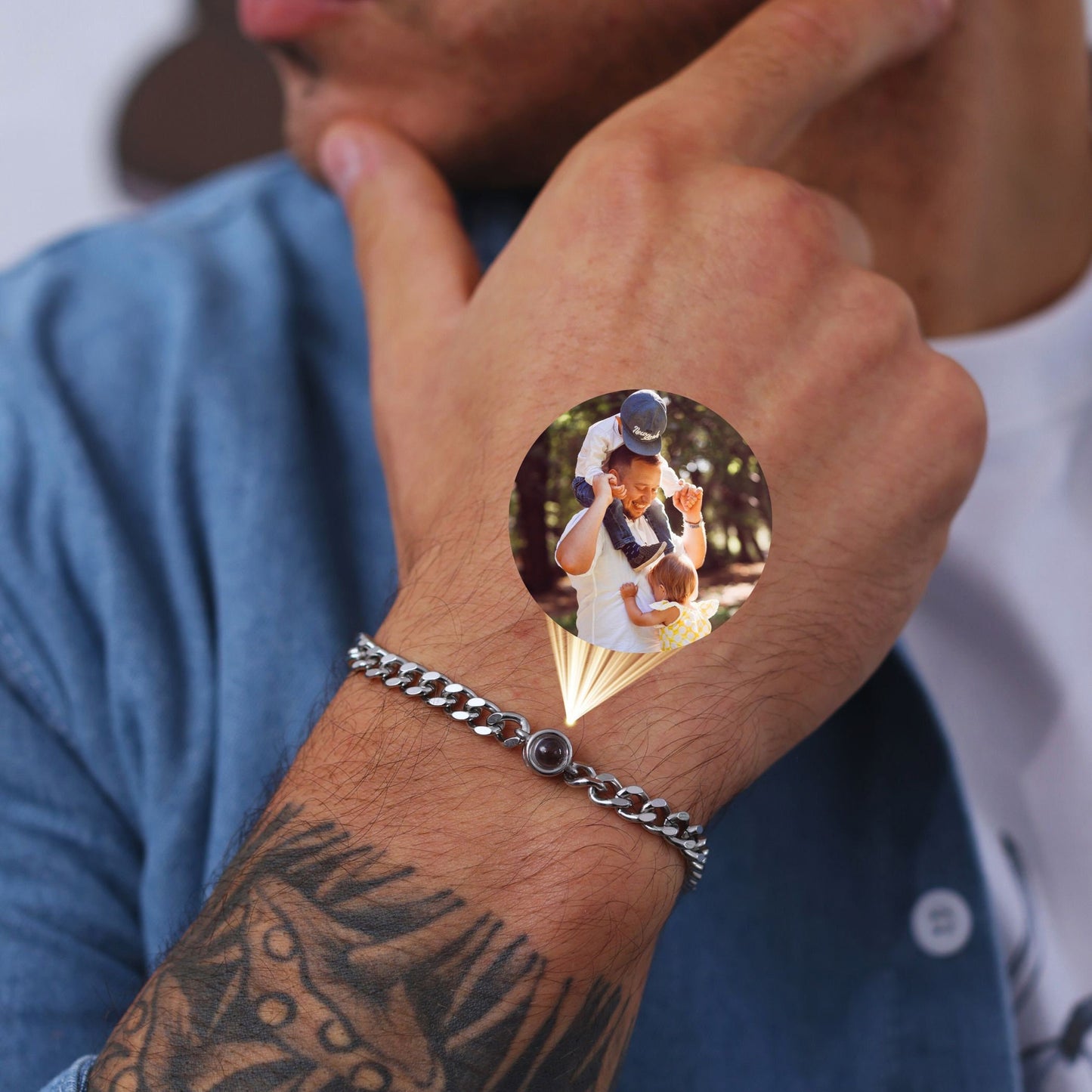 Custom Photo Bracelet, Personalized Bracelet For Men, Birthday Anniversary Gift For Dad, Husband, Boyfriend 685554