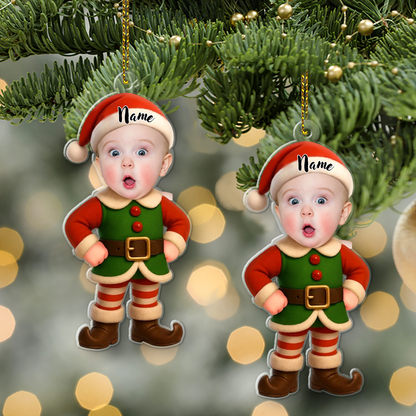 Custom Baby Photo Acrylic Ornament, Funny Christmas Keepsake, Gift For Family 685949
