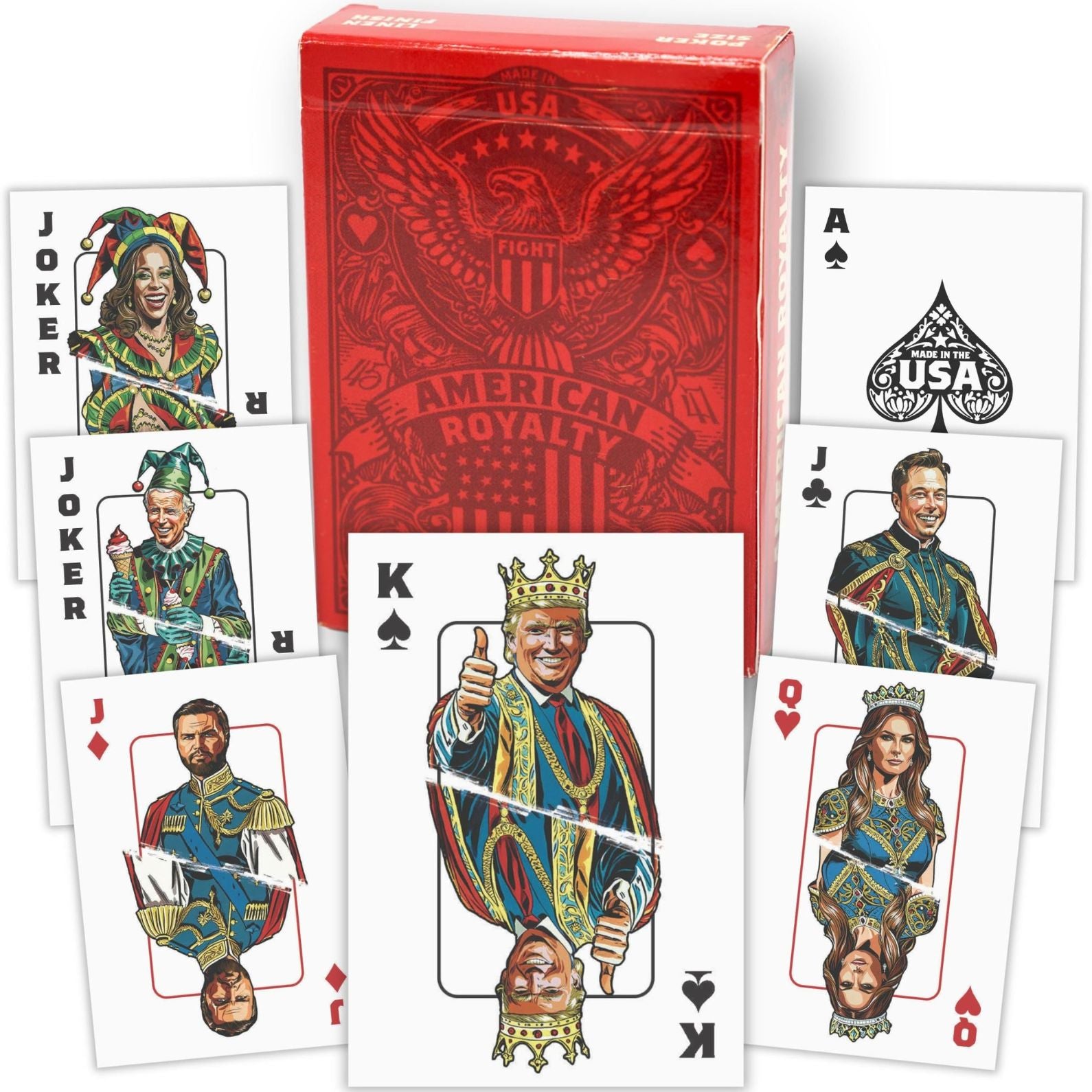 American Royalty Made in USA Trump Playing Cards | Funny Trump Playing ...